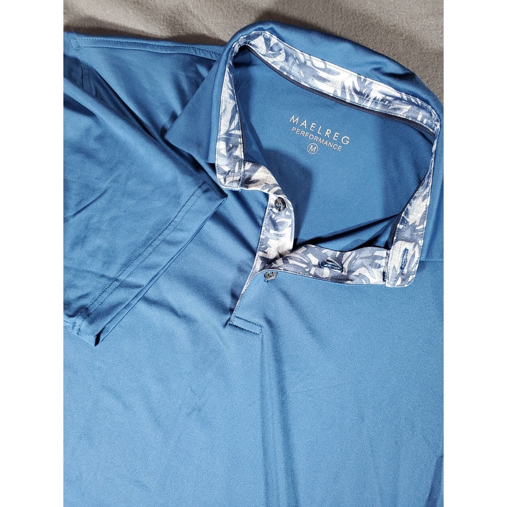 Maelreg Performance Polo Mens M Shirt Sleeve Blue